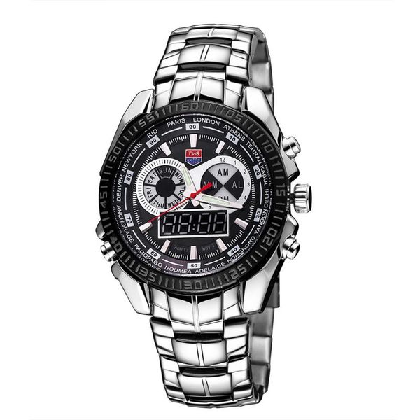 wristwatches 2021 men's sports watch quartz military stainless steel strap double display time relogio masculino, Slivery;brown
wristwatches 2021 men's sports watch quartz military stainless steel strap double display time relogio masculino, Slivery;brown