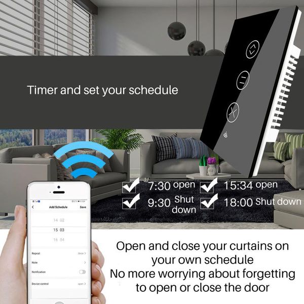 smart home control tuya wifi curtain switch for electric motorized blind roller shutter works with google alexa amazon
smart home control tuya wifi curtain switch for electric motorized blind roller shutter works with google alexa amazon