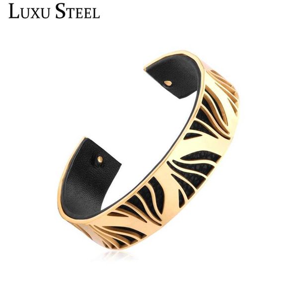 luxusteel stainless steel gold cuff bangles female accessories new 2020 leather bracelets bangles women girl party wholesale q0719, Black
luxusteel stainless steel gold cuff bangles female accessories new 2020 leather bracelets bangles women girl party wholesale q0719, Black