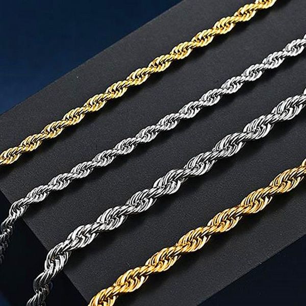 chains hnsp 3.0mm stainless steel twist gold chain necklace for women, Silver
chains hnsp 3.0mm stainless steel twist gold chain necklace for women, Silver