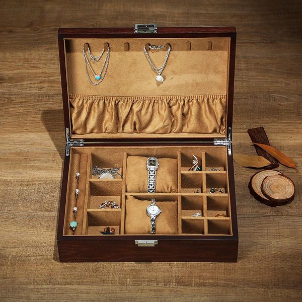 storage boxes & bins wooden jewelry box for holding brooches, watches, ornaments, rings, and earrings organizer
storage boxes & bins wooden jewelry box for holding brooches, watches, ornaments, rings, and earrings organizer