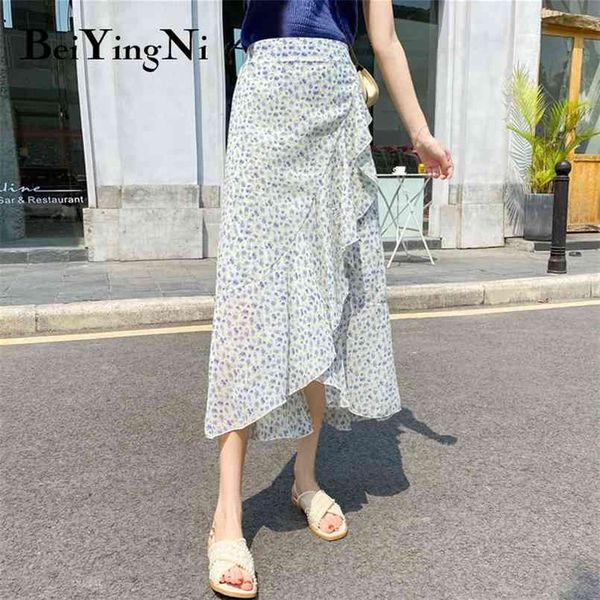 women skirts irregular chiffon casual ruffles long beach floral print vintage skirt midi high waist faldas mujer 210506, Black
women skirts irregular chiffon casual ruffles long beach floral print vintage skirt midi high waist faldas mujer 210506, Black