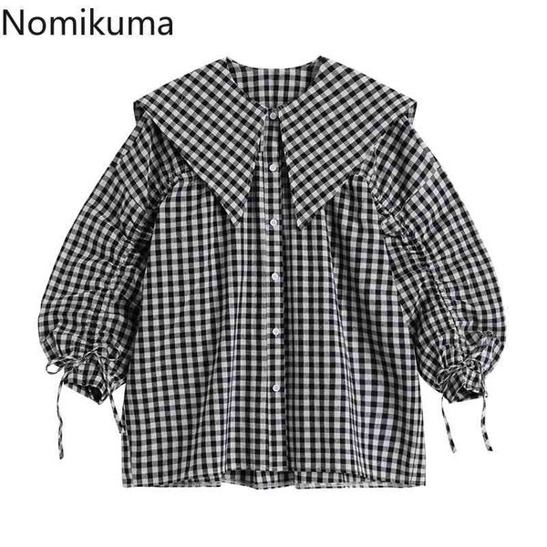 nomikuma vintage plaid women blouses causal drawstring lace up puff sleeve shirt spring new sailor collar blusas new 6f315 210427, White
nomikuma vintage plaid women blouses causal drawstring lace up puff sleeve shirt spring new sailor collar blusas new 6f315 210427, White