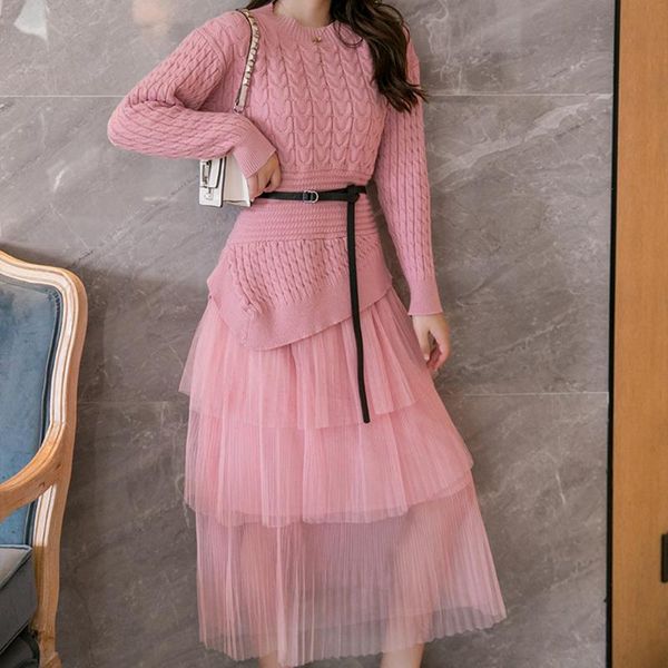 two piece dress personality autumn winter set women simple fashion sweater + mesh skirt streetwear plus size 2, White
two piece dress personality autumn winter set women simple fashion sweater + mesh skirt streetwear plus size 2, White