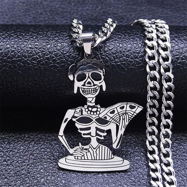 pendant necklaces 2021 punk female skeleton stainless steel chain women silver color jewelry bijoux femme n806s06
pendant necklaces 2021 punk female skeleton stainless steel chain women silver color jewelry bijoux femme n806s06