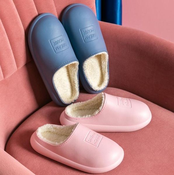 winter warm home slippers pu waterproof slides furry indoor simple couple cotton, Black
winter warm home slippers pu waterproof slides furry indoor simple couple cotton, Black