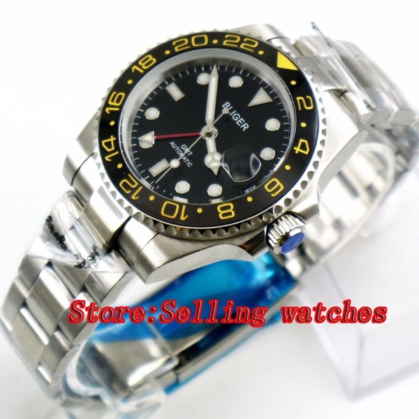 40mm bliger black iron plate ceramic scarf rescued gmt light-emitting hands sapphire glass automatic movement men mechanical watches p088, Slivery;brown
40mm bliger black iron plate ceramic scarf rescued gmt light-emitting hands sapphire glass automatic movement men mechanical watches p088, Slivery;brown