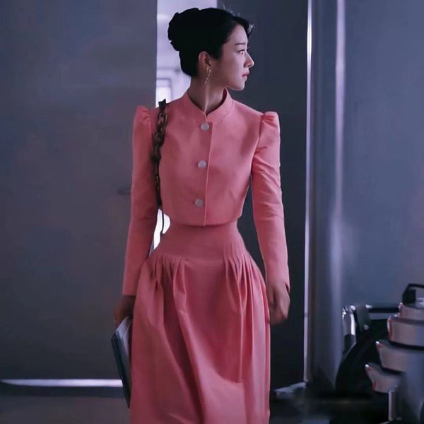 dress crop and korean fashion pink sleeve jacket coat+ super high waist long skirt 2 piece set women outfit, White
dress crop and korean fashion pink sleeve jacket coat+ super high waist long skirt 2 piece set women outfit, White