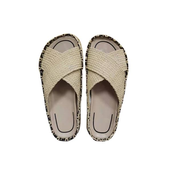 slippers 2021 cross fashion slippers men's and women's shoes with linen woven rubber sole zly ru71, Black