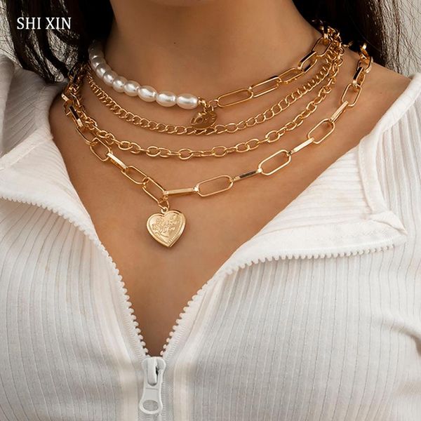 layered pearl beads choker necklace for women chunky chain with love heart pendant necklaces on neck fashion jewelry 2021, Silver
layered pearl beads choker necklace for women chunky chain with love heart pendant necklaces on neck fashion jewelry 2021, Silver