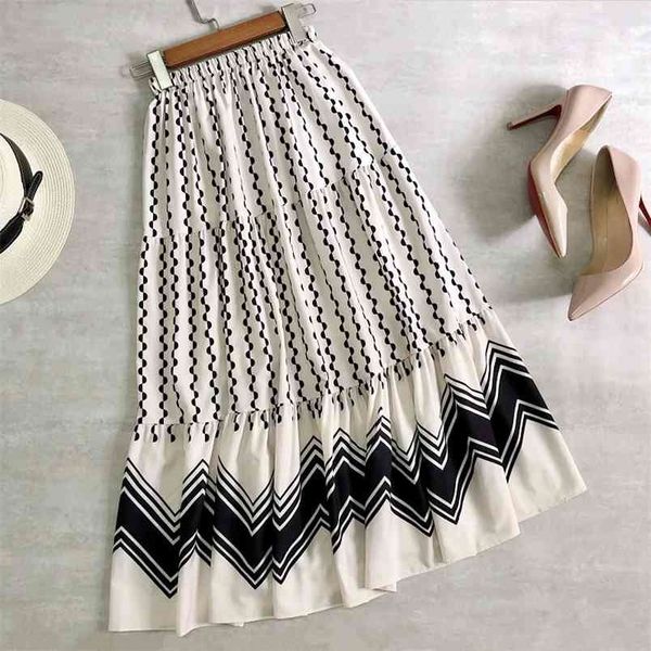 early spring high waist slimming simple wave point casual big skirt pattern women a-line long 210527, Black
early spring high waist slimming simple wave point casual big skirt pattern women a-line long 210527, Black