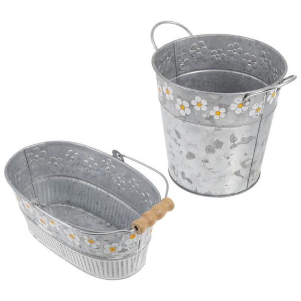 planters & pots 2pcs decorative iron buckets household storage practical garden flowerpots
planters & pots 2pcs decorative iron buckets household storage practical garden flowerpots