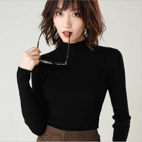 women's sweaters 2021 half high neck drawstring sweater solid color long-sleeved bottoming shirt comfortable slim pullover, White;black
women's sweaters 2021 half high neck drawstring sweater solid color long-sleeved bottoming shirt comfortable slim pullover, White;black