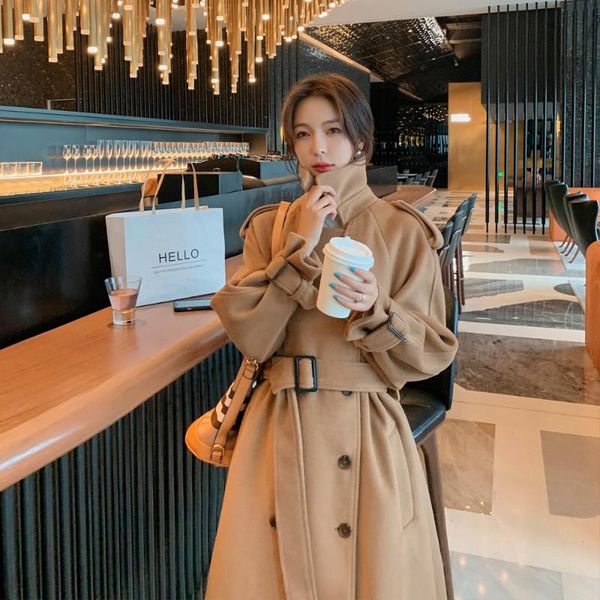 women's wool & blends winter clothes women vintage elegant double breasted belted khaki woolen coat female loose england style warm lon, Black
women's wool & blends winter clothes women vintage elegant double breasted belted khaki woolen coat female loose england style warm lon, Black