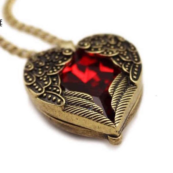 court red jewelry diamond peach wings long necklace short love pendant sweater chain, Black
court red jewelry diamond peach wings long necklace short love pendant sweater chain, Black