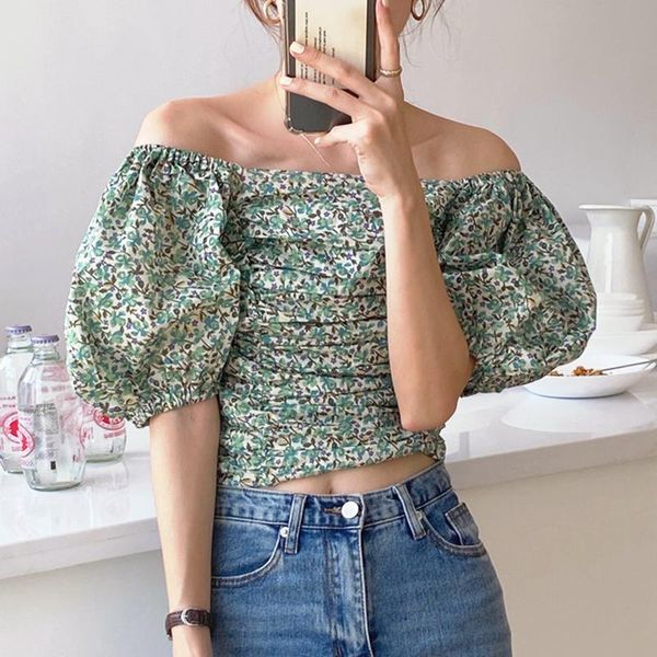women's blouses & shirts blouse women 2021 summer korean clothes vintage sweet off shoulder crop short puff sleeve floral blusas, White
women's blouses & shirts blouse women 2021 summer korean clothes vintage sweet off shoulder crop short puff sleeve floral blusas, White
