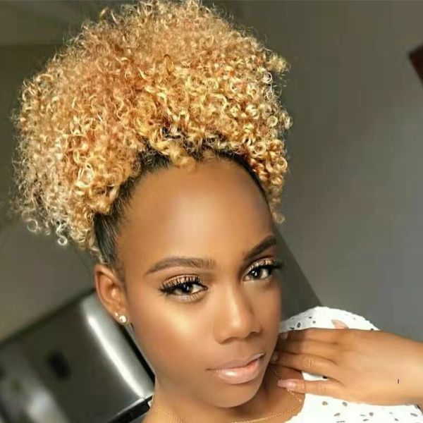 afro puff drawstring ponytail brazilian virgin human hair short kinkys curly ombre blonde bun extension hairpieces (4/27), Black
afro puff drawstring ponytail brazilian virgin human hair short kinkys curly ombre blonde bun extension hairpieces (4/27), Black