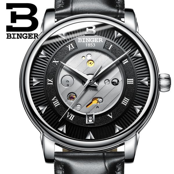 fashion mechanical watches binger brand men skeleton automatic relogio masculino rvs black clcok 2019, Slivery;brown
fashion mechanical watches binger brand men skeleton automatic relogio masculino rvs black clcok 2019, Slivery;brown