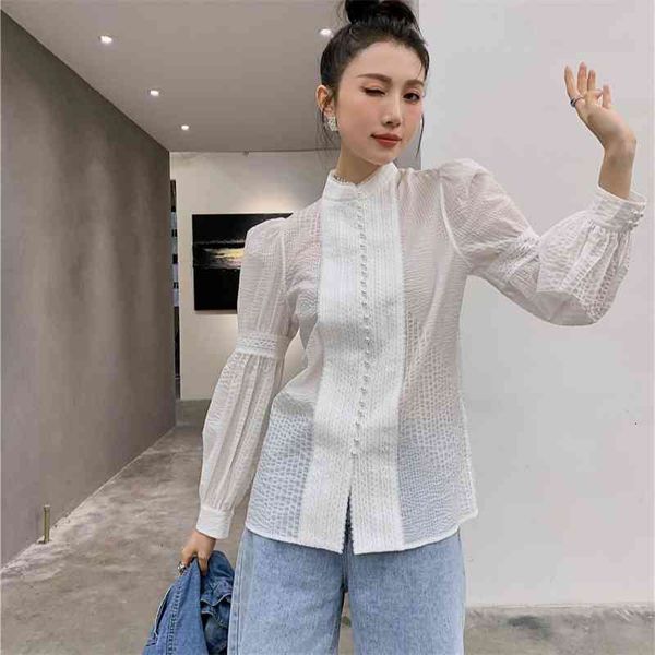 women's blouses & shirts texture pearl button up white long sleeve women lantern vintage and see through summer nl6b
women's blouses & shirts texture pearl button up white long sleeve women lantern vintage and see through summer nl6b