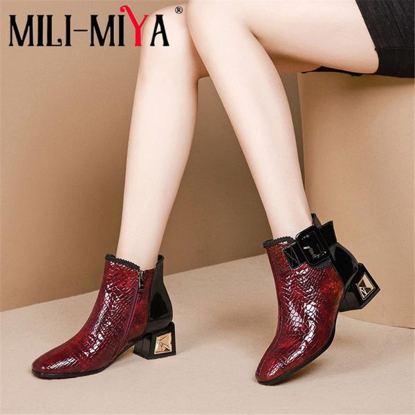 boots mili-miya winter square toe women genuine leather ankle buckle strap short plush side zipper casual black shoes
boots mili-miya winter square toe women genuine leather ankle buckle strap short plush side zipper casual black shoes