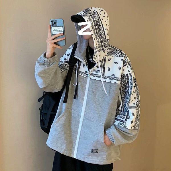 men's hoodies & sweatshirts spring and autumn hooded cardigan sweater tide brand ins wild cashew flower jacket couple top, Black
men's hoodies & sweatshirts spring and autumn hooded cardigan sweater tide brand ins wild cashew flower jacket couple top, Black