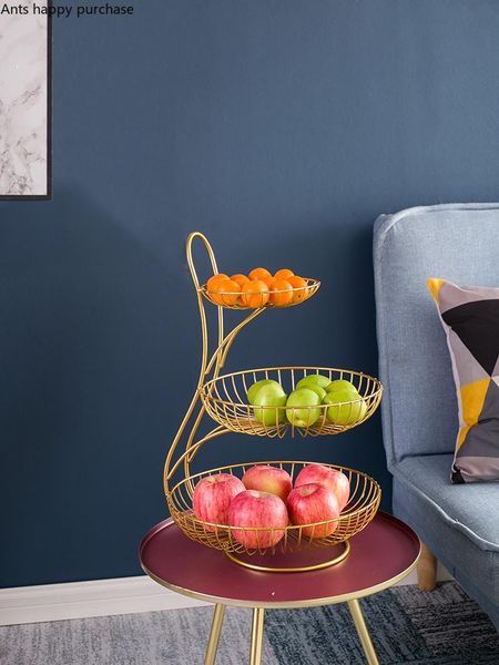 european-style double/three-layer metal fruit basket living room deskwrought iron hollow snack candy home decoration dishes & plates
european-style double/three-layer metal fruit basket living room deskwrought iron hollow snack candy home decoration dishes & plates