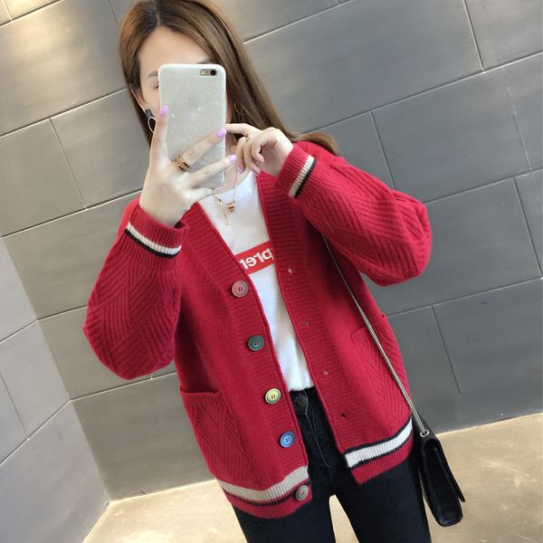 women's winter cardigans with pockets rainbow button lantern sleeve v-neck loose girls sweaters woman female pl111 210506, White
women's winter cardigans with pockets rainbow button lantern sleeve v-neck loose girls sweaters woman female pl111 210506, White