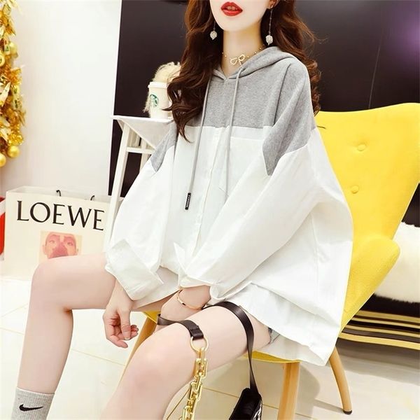 net red stitching sweater women's 2021 new spring relaxed design feeling fried street lazy style top, Black
net red stitching sweater women's 2021 new spring relaxed design feeling fried street lazy style top, Black