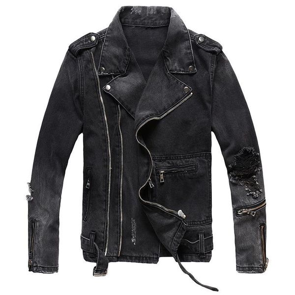 men's jackets gzdeerax zippers black denim jean biker jacket for motorcycle vintage epaulet holes ripped distressed coat 4xl, Black;brown
men's jackets gzdeerax zippers black denim jean biker jacket for motorcycle vintage epaulet holes ripped distressed coat 4xl, Black;brown