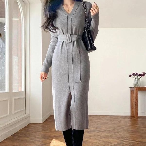 casual dresses elegant slim high waist mid-length solid color knitted dress 2021 autumn and winter all-match, Black;gray
casual dresses elegant slim high waist mid-length solid color knitted dress 2021 autumn and winter all-match, Black;gray