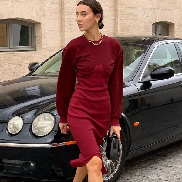 slim o-neck split dress women solid long sleeve knee-length dresses winter casual streetwear elastic vestidos, Black;gray
slim o-neck split dress women solid long sleeve knee-length dresses winter casual streetwear elastic vestidos, Black;gray