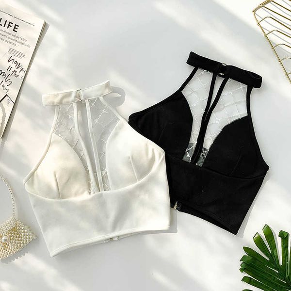 halter v-neck padded short bustier crop clothing vest white black e938 210623 
halter v-neck padded short bustier crop clothing vest white black e938 210623