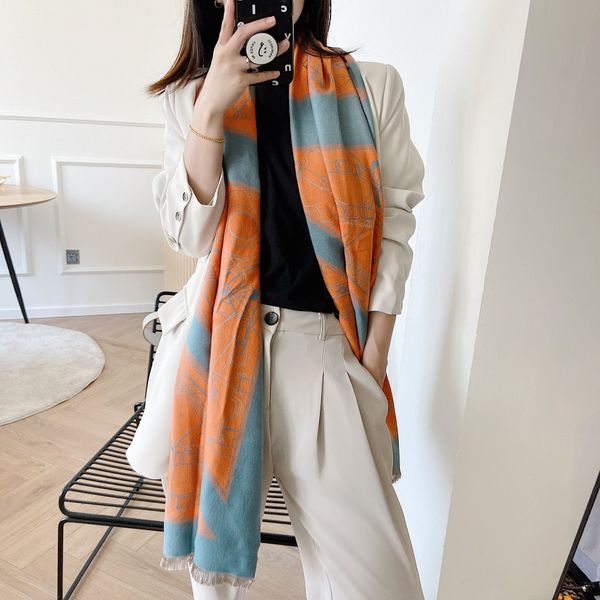 women s scarf spring autumn and winter long cashmere-like wool thickened warm cape shawl dual-use student, Blue;gray
women s scarf spring autumn and winter long cashmere-like wool thickened warm cape shawl dual-use student, Blue;gray