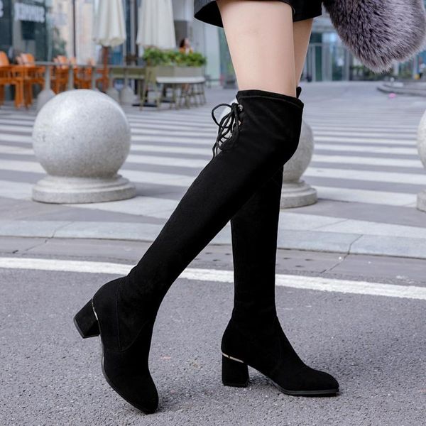 boots 2021 elastic warm short plush thigh high chunky heels cross tied shoes autumn winter women over-the-knee, Black
boots 2021 elastic warm short plush thigh high chunky heels cross tied shoes autumn winter women over-the-knee, Black