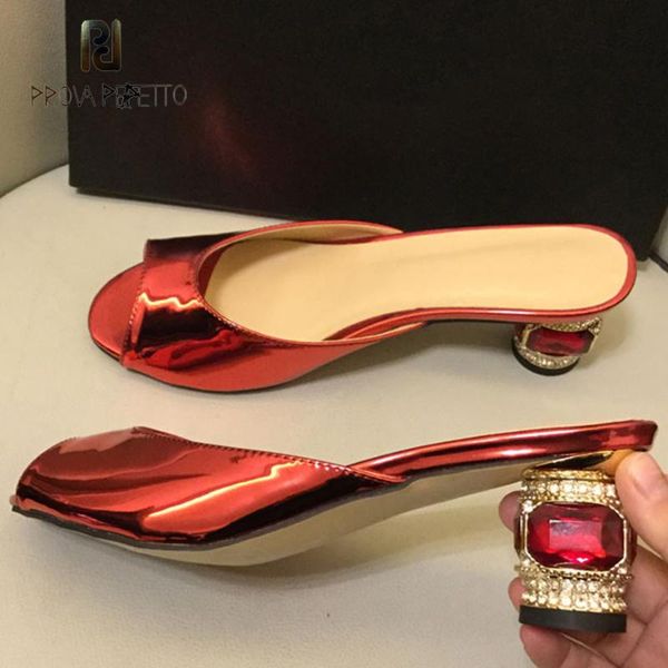slippers prova perfetto summer gemstone strange style heel women thin slipper patent leather peep toe slides females green red silver, Black
slippers prova perfetto summer gemstone strange style heel women thin slipper patent leather peep toe slides females green red silver, Black