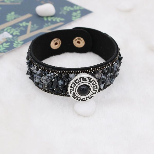 charm bracelets design boho natural stone 18mm 20mm snap button leather bracelet for women vintage punk wrap wristband, Golden;silver
charm bracelets design boho natural stone 18mm 20mm snap button leather bracelet for women vintage punk wrap wristband, Golden;silver