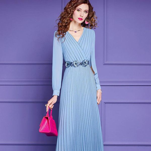 casual dresses fashion dress spring women v-neck split long sleeve beaded belt pleated blue white, Black;gray
casual dresses fashion dress spring women v-neck split long sleeve beaded belt pleated blue white, Black;gray