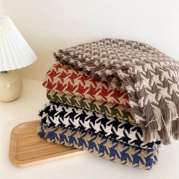 scarves autumn and winter women's knitted scarf stylish houndstooth all-match thicken warm windproof student, Blue;gray
scarves autumn and winter women's knitted scarf stylish houndstooth all-match thicken warm windproof student, Blue;gray