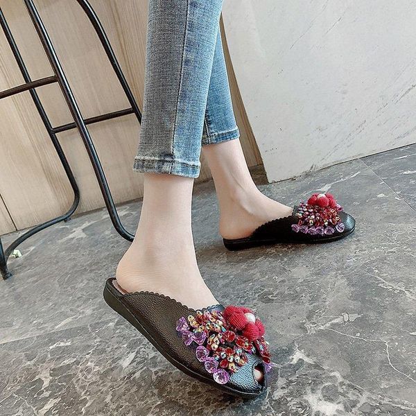 slippers casual baotou women's fashion simple vamp flower sequins modification sweet and elegant all-match, Black
slippers casual baotou women's fashion simple vamp flower sequins modification sweet and elegant all-match, Black