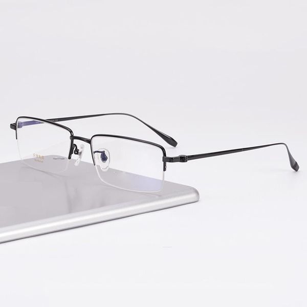 fashion sunglasses frames brand designer pure titanium semi rimless eyeglasses men business square half frame glasses male optical prescript, Black
fashion sunglasses frames brand designer pure titanium semi rimless eyeglasses men business square half frame glasses male optical prescript, Black
