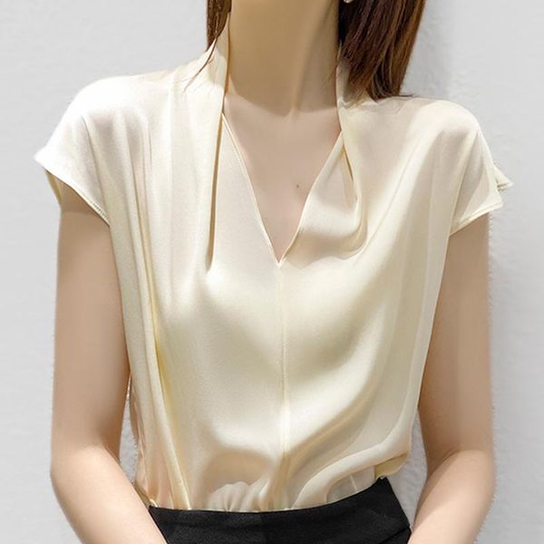 women's blouses & shirts summer short sleeve blouse women v-neck chiffon shirt blusas mujer de moda 2021 femme e368, White
women's blouses & shirts summer short sleeve blouse women v-neck chiffon shirt blusas mujer de moda 2021 femme e368, White