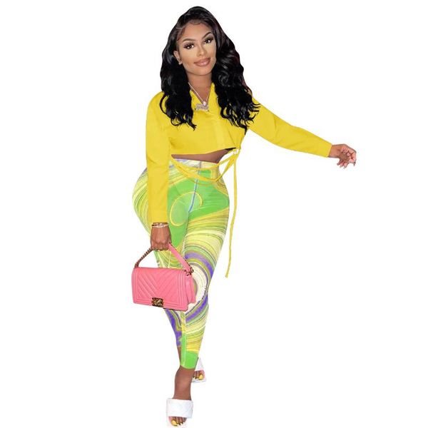 women's two piece pants autumn women style long-sleeved sets shirts printed elastic waist ladies casual street wear outfits yellow, White
women's two piece pants autumn women style long-sleeved sets shirts printed elastic waist ladies casual street wear outfits yellow, White