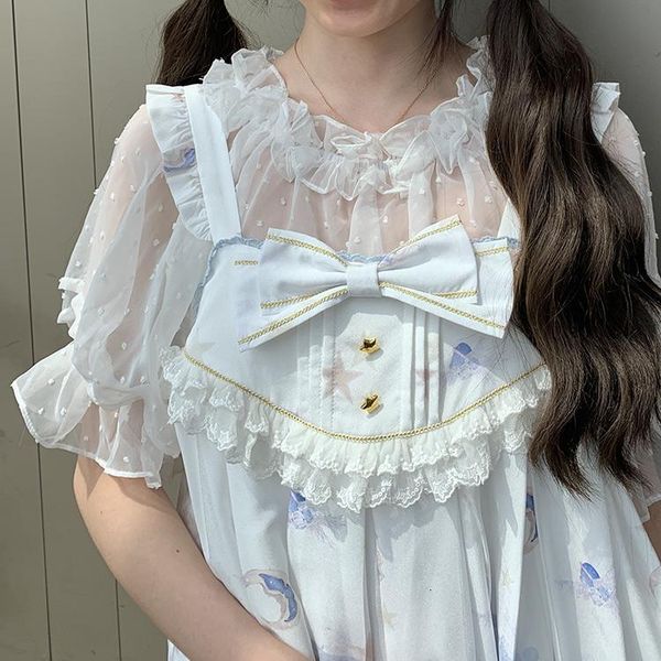 women's blouses & shirts short-sleeved lolita crop jacquard dots perspective shirt mujer bottoming mesh gauze blouse women chiffon p53, White
women's blouses & shirts short-sleeved lolita crop jacquard dots perspective shirt mujer bottoming mesh gauze blouse women chiffon p53, White