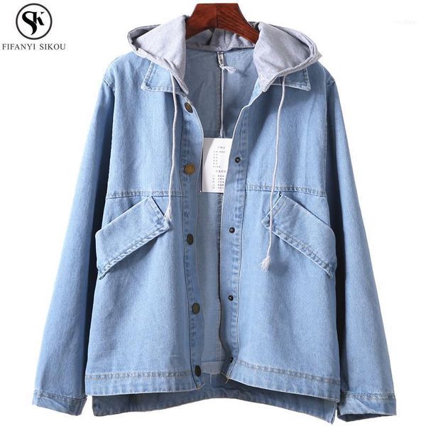 spring women's harajuku solid denim hooded windbreaker coat women loose plus size fashion jacket female lgp2001, Tan;black 
spring women's harajuku solid denim hooded windbreaker coat women loose plus size fashion jacket female lgp2001, Tan;black