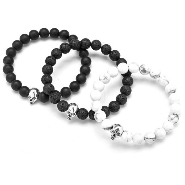 skull 8mm white marble stone matted black beads bracelet & lava essential oil diffuser jewelry beaded, strands
skull 8mm white marble stone matted black beads bracelet & lava essential oil diffuser jewelry beaded, strands