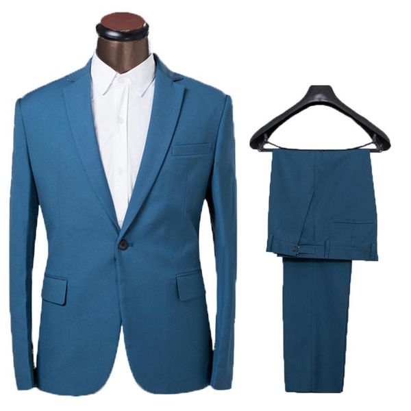 men's suits & blazers men blue suit 2021 fashion wedding for 2 pieces slim fit single button party prom tuxedo male costume, White;black
men's suits & blazers men blue suit 2021 fashion wedding for 2 pieces slim fit single button party prom tuxedo male costume, White;black