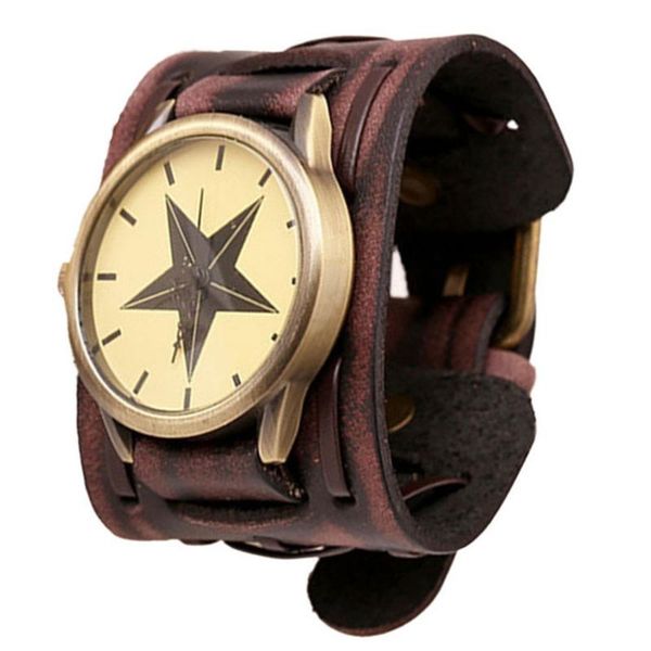 wristwatches superior style retro punk rock brown big wide leather bracelet cuff men watch cool, Slivery;brown
wristwatches superior style retro punk rock brown big wide leather bracelet cuff men watch cool, Slivery;brown