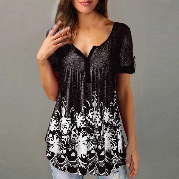 casual buttons short sleeve womens blouses floral blusas mujer de moda and camisas, White
casual buttons short sleeve womens blouses floral blusas mujer de moda and camisas, White