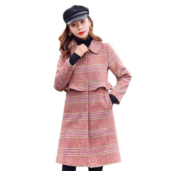 women's wool & blends woolen coat winter korean thickening fashion medium-long small fragrant style plaid double-sided, Black
women's wool & blends woolen coat winter korean thickening fashion medium-long small fragrant style plaid double-sided, Black