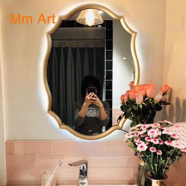 mirrors with led light make-up mirror wall hanging retro bedroom american-european smart luxury decorated bathroom
mirrors with led light make-up mirror wall hanging retro bedroom american-european smart luxury decorated bathroom
